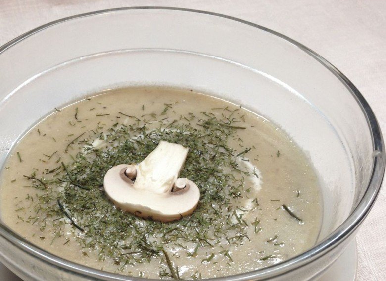Суп-пюре из шампиньонов с картофелем