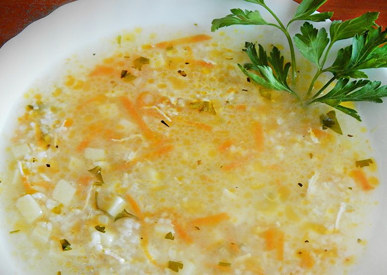 Суп с рисом, картофелем и мясом