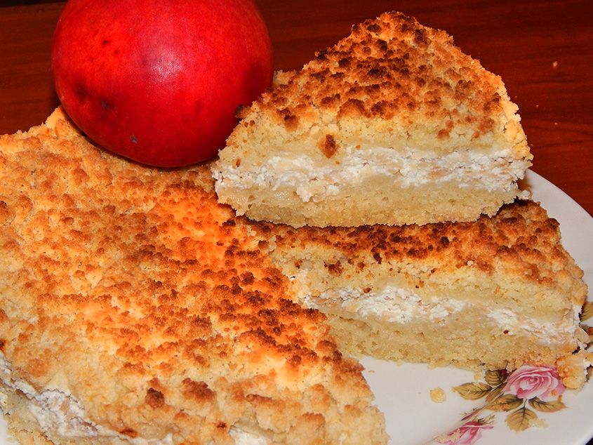 Песочный пирог с яблоками и корицей на маргарине - Лучший рецепт тертого яблочного пирога