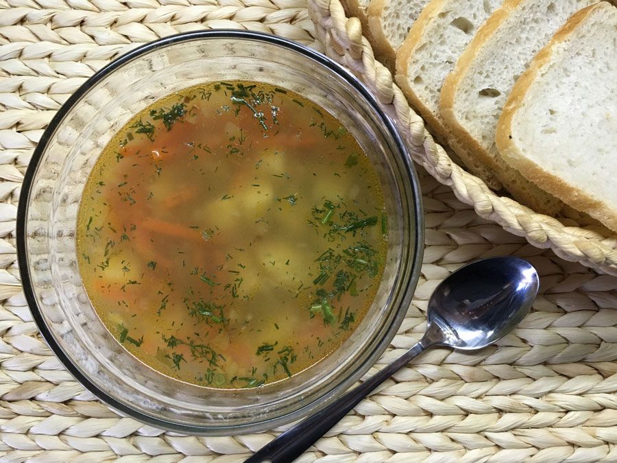 Овощной суп на костном бульоне