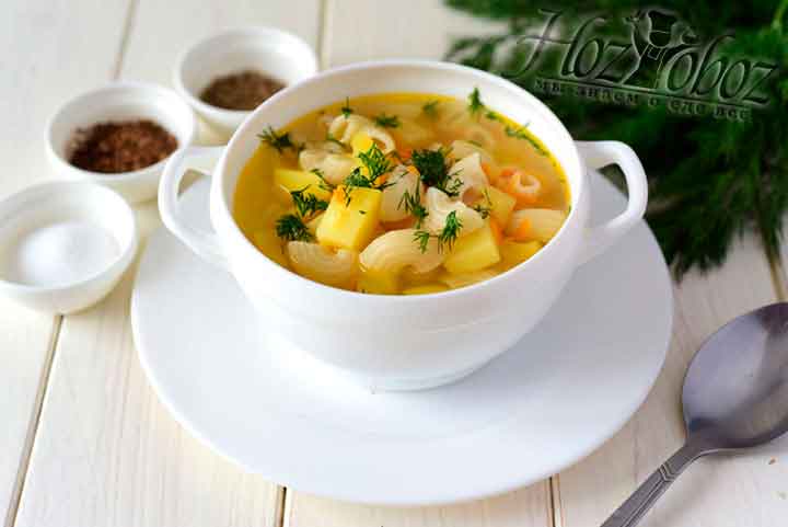 Суп - Рецепт с макаронами и картошкой | ХозОбоз